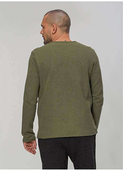 People By Fabrika Düğmeli Uzun Kol Yeşil Erkek Sweatshirt 3