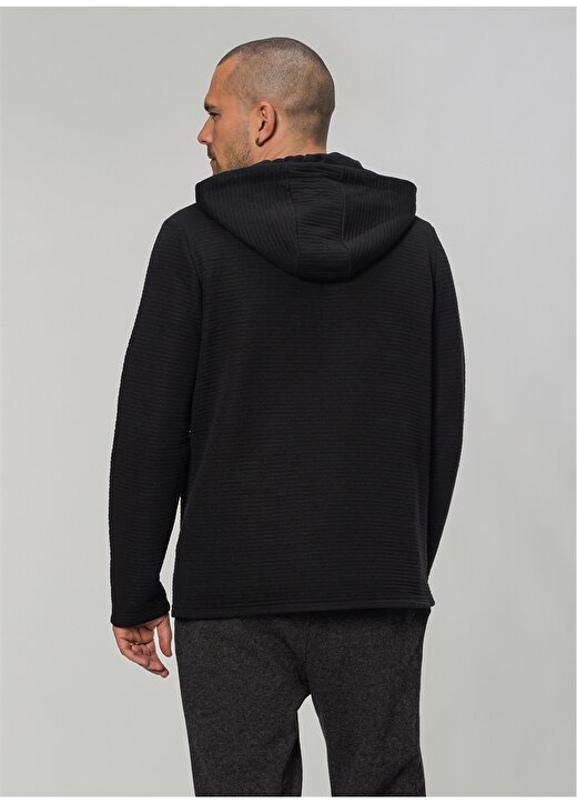 People By Fabrika Fermuarlı Uzun Kol Siyah Erkek Sweatshirt 3