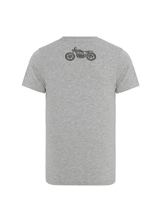 Routefield Bisiklet Yaka Kısa Kollu Baskılı Gri Erkek T-Shirt 3