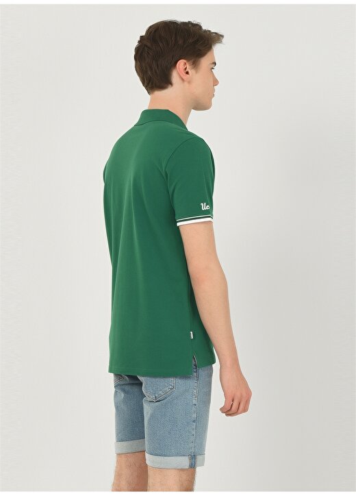 Ucla Polo Yaka Nakışlı Yeşil Erkek Polo T-Shirt BRUNO 4