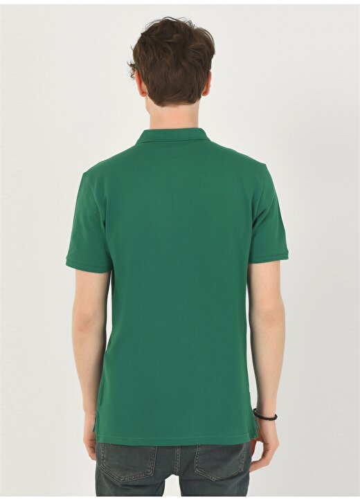 Ucla Polo Yaka Nakışlı Yeşil Erkek Polo T-Shirt LAKE 4