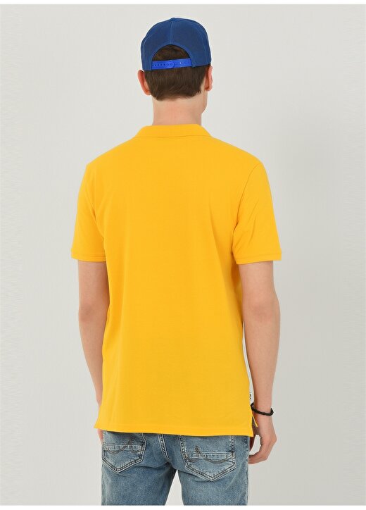 Ucla Polo Yaka Nakışlı Sarı Erkek Polo T-Shirt LAKE 4