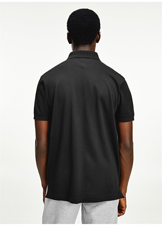 Tommy Hilfiger Polo Yaka Düz Siyah Erkek T-Shirt MW0MW17770BDS 4