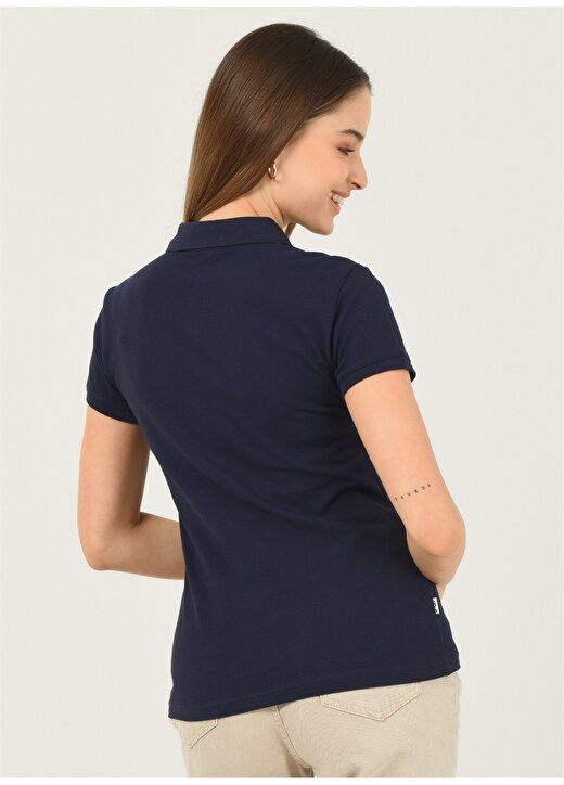 Ucla Polo Yaka Nakışlı Lacivert Kadın T-Shirt 4