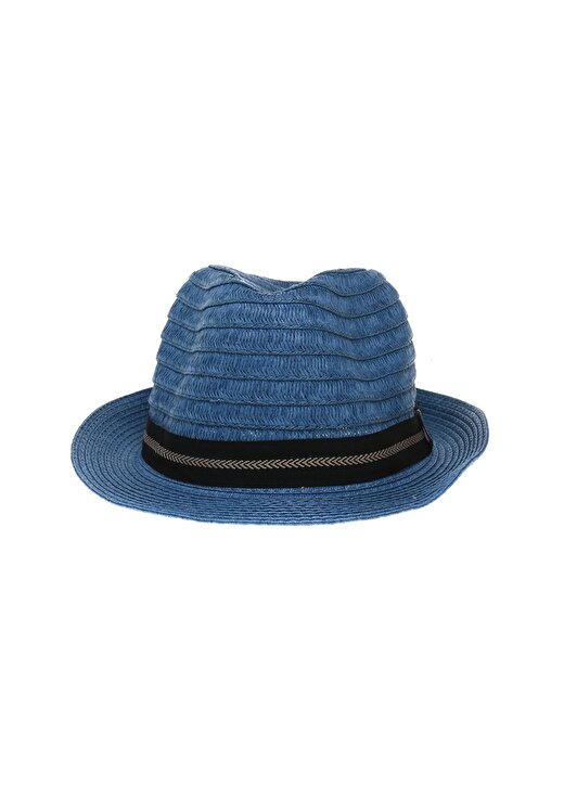 Fonem Şerit Çizgili Mavi Fötr Şapka 1