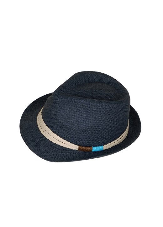 Fonem Örgü İp Detaylı Mavi Erkek Şapka 2