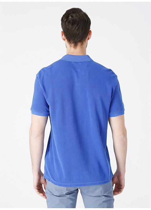 Network Polo Yaka Düz Mavi Kısa Kol Erkek T-Shirt 4