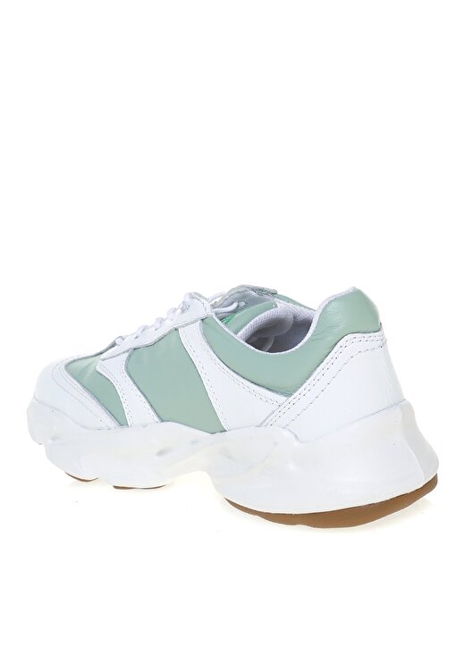 Fabrika Beyaz - Yeşil Deri Kadın Sneaker 2