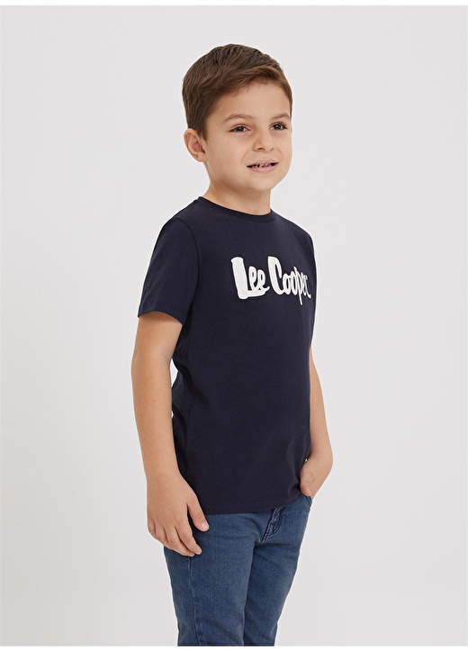 Lee Cooper Bisiklet Yaka Kısa Kollu Baskılı Lacivert Erkek Çocuk T-Shirt 3