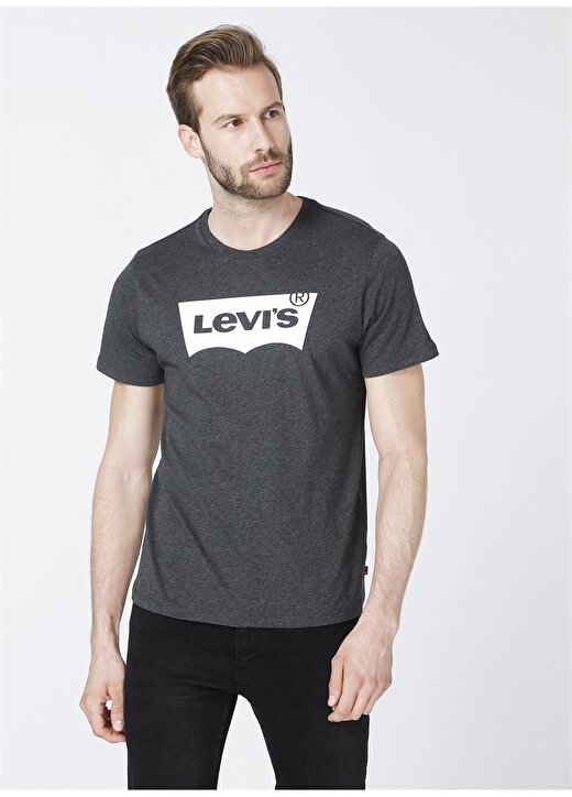 Levis 22489-0331 O Yaka Kısa Kollu Pamuklu Düz Siyah Erkek T-Shirt 2