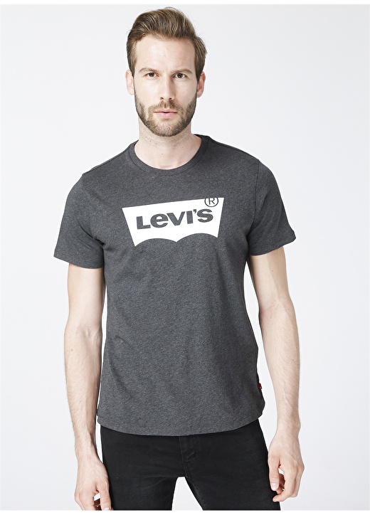 Levis 22489-0331 O Yaka Kısa Kollu Pamuklu Düz Siyah Erkek T-Shirt 3