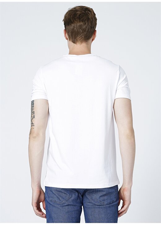 Fabrika Beyaz Erkek Basic Modal T-Shirt ROMEOY 4