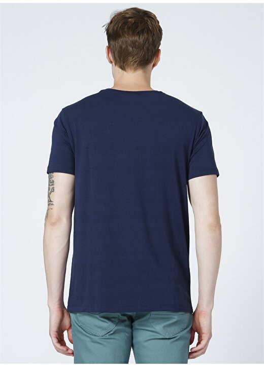Fabrika Lacivert Erkek Basic Modal T-Shirt ROMEOY 4