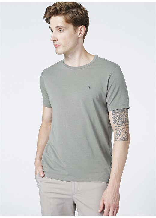 Fabrika Haki Erkek Basic Modal T-Shirt ROMEOY 1
