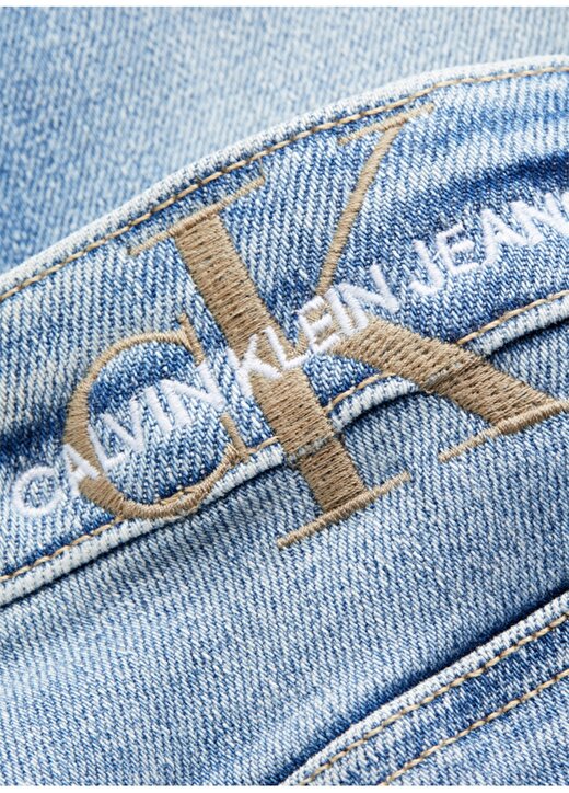 Calvin Klein Jeans Yüksek Bel Dar Paça Super Skinny Düz Mavi Kadın Denim Pantolon J20J2158841A4 2