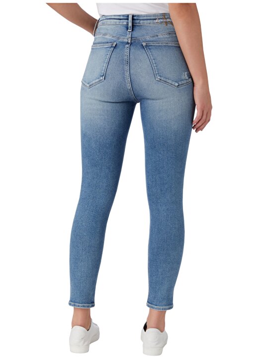 Calvin Klein Jeans Yüksek Bel Dar Paça Super Skinny Düz Mavi Kadın Denim Pantolon J20J2158841A4 3