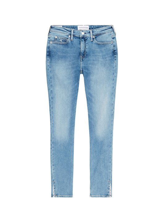 Calvin Klein Jeans Orta Bel Dar Paça Skinny Fit Düz Mavi Kadın Denim Pantolon J20J2154011AA 4