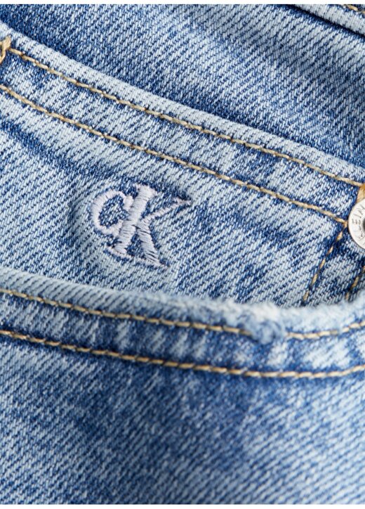 Calvin Klein Jeans Normal Bel Standart Kalıp Baskılı Mavi Kadın Şort J20J2158971AA 2