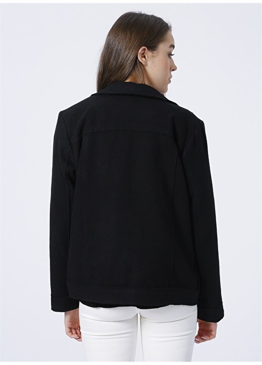 Fabrika Comfort CM-NS323 Gömlek Yaka Basic Siyah Kadın Ceket 4