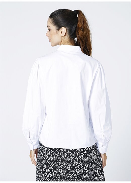 Fabrika Comfort Gömlek Yaka Beyaz Kadın Gömlek CM-NS147 4