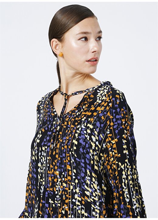 Fabrika Comfort Gömlek Yaka Diz Üstü Çok Renkli Kadın Elbise CM-NS117 2
