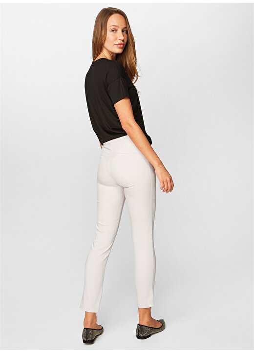 Faik Sönmez Normal Bel Slim Fit Düz Ekru Kadın Pantolon - B00052 4