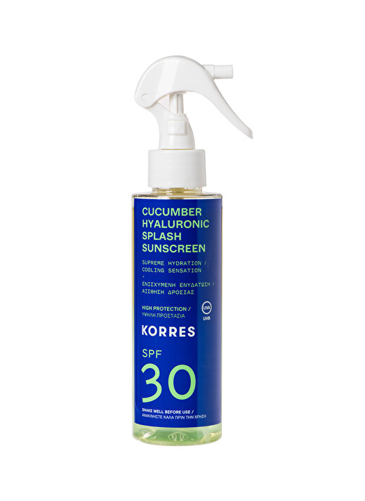 Korres Cucumber Hyaluronic Yüz ve Vücut Güneş Koruyucu Sprey SPF30 150ml 1