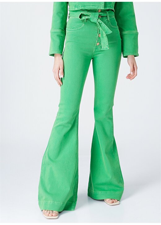 Rocky Girl Normal Bel Standart Yeşil Kadın Pantolon RG-201 Y 2