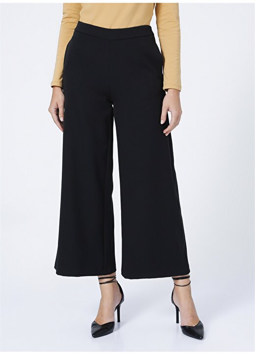 Fabrika Comfort Normal Bel Geniş Fit Siyah Kadın Pantolon CM-NS141 2