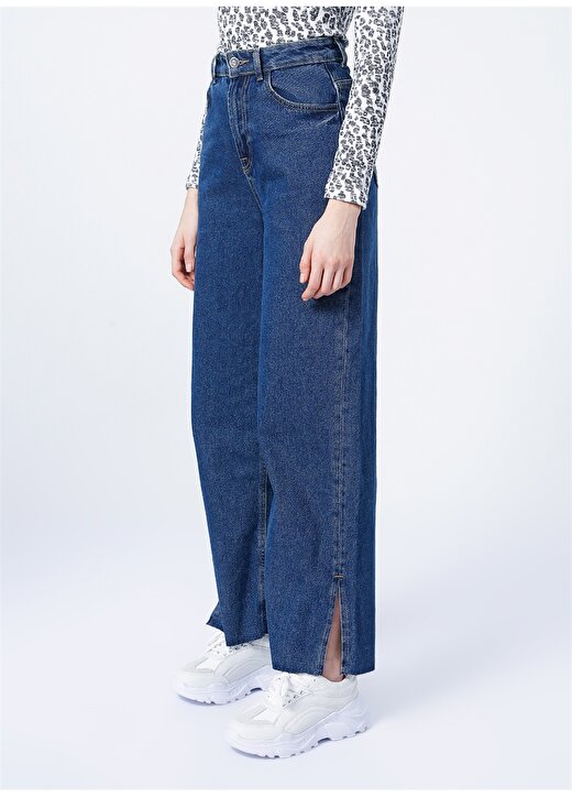 Fabrika Yüksek Bel Basic Mavi Kadın Denim Pantolon - RIYAL 3