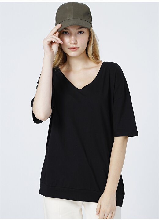 Fabrika Comfort Siyah Kadın T-Shirt 3