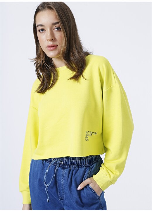 Fabrika Sports S-LUKAS Bisiklet Yaka Sarı Kadın Sweatshirt 3