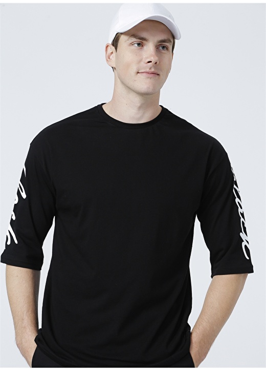 Black On Black Bisiklet Yaka Siyah Erkek T-Shirt E-WESLEY 1