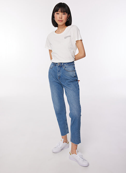 Aeropostale Yüksek Bel Comfort Fit İndigo Kadın Denim Pantolon K-14295 3