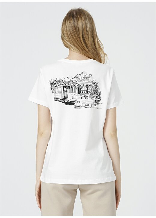İst X Boyner Bisiklet Yaka Beyaz Kadın T-Shirt MS-IST89 4
