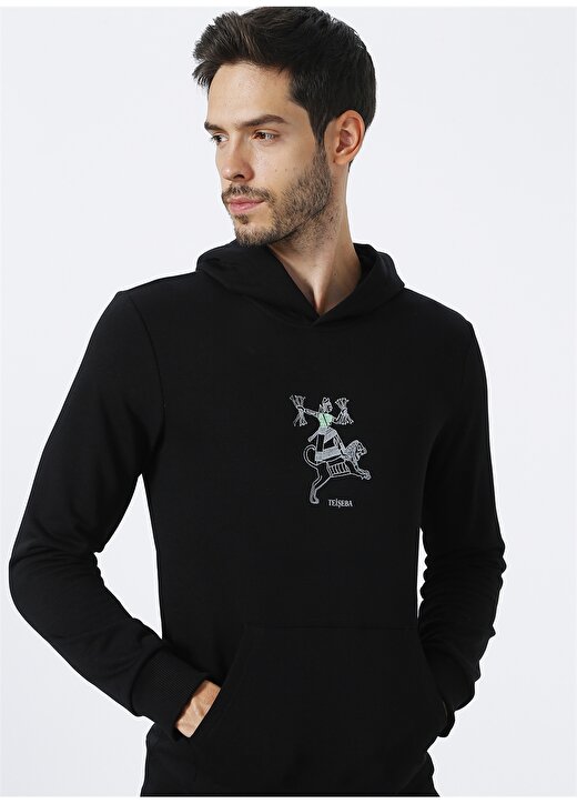 Fabrika Sports S-Teseba Kapüşonlu Basic Siyah Erkek Sweatshirt 3