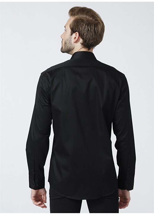 Beymen Business Klasik Gömlek Yaka Regular Fit Düz Siyah Erkek Gömlek 4