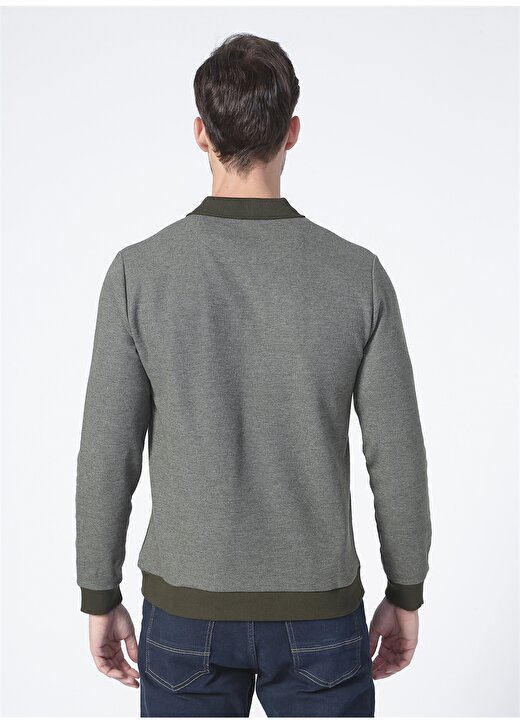Fabrika Comfort Polo Yaka Regular Fit Haki Erkek Sweatshirt 4