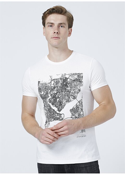 İst X Boyner O Yaka Kısa Kollu Basic Beyaz Erkek T-Shirt 3