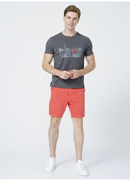 İst X Boyner O Yaka Kısa Kollu Basic Antrasit Erkek T-Shirt 3