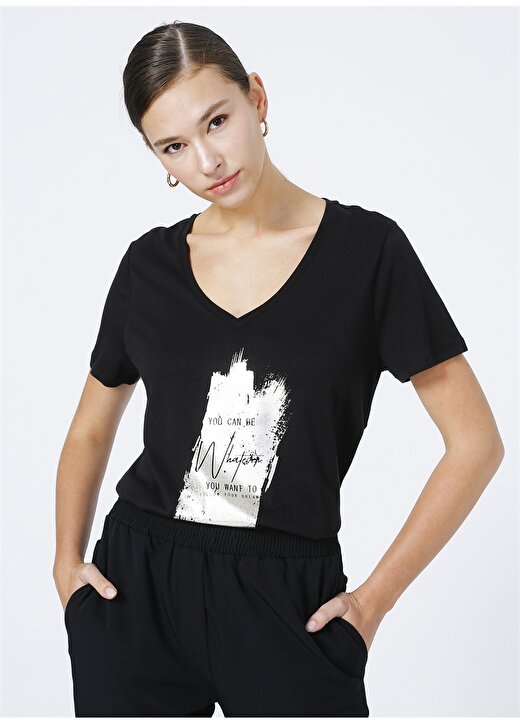 Fabrika Siyah Kadın T-Shirt - SLOPE 3