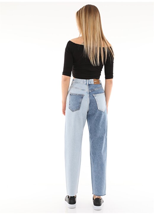 Darkly Jeans Süper Yüksek Bel Mom Fit Kırpık Paça Açık Mavi Kadın Denim Pantolon 2