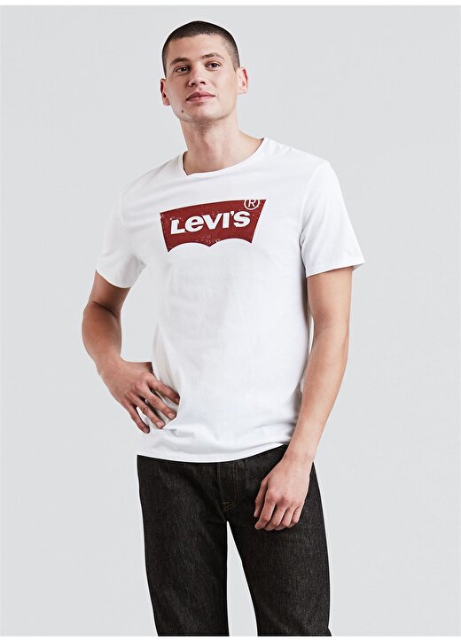 Levis 17783-0315 Graphic Set-In Neck Grap Yuvarlak Yaka Kısa Kollu Baskılı Beyaz Erkek T-Shirt 1
