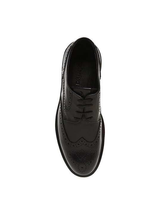 Fabrika Deri Siyah Erkek Klasik Ayakkabı THEON 4