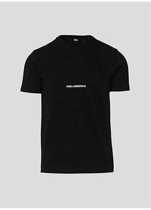 Karl Lagerfeld Kısa Kollu Logolu Siyah Unisex T-Shirt 1