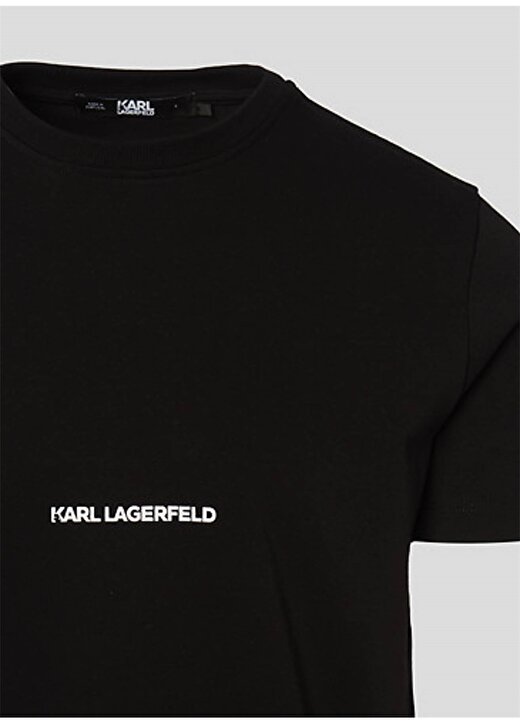 Karl Lagerfeld Kısa Kollu Logolu Siyah Unisex T-Shirt 3
