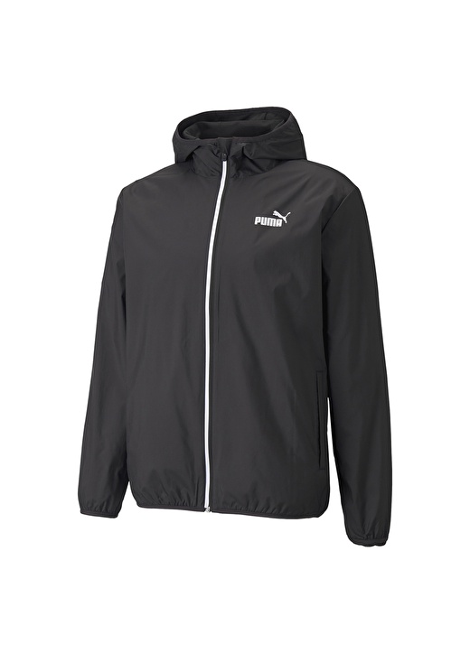 Puma 58764101 Ess Solid Windbreaker Fermuarlı Normal Siyah Erkek Rüzgarlık 1