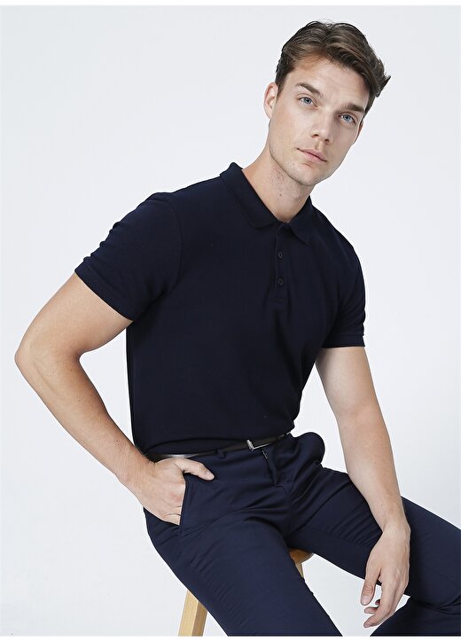 Fabrika Basic Lacivert Erkek Polo T-Shirt - LEONARDO 1