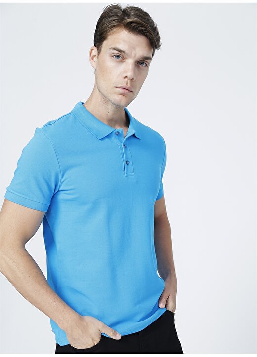 Fabrika Basic Mavi Erkek Polo T-Shirt - LEONARDO 2