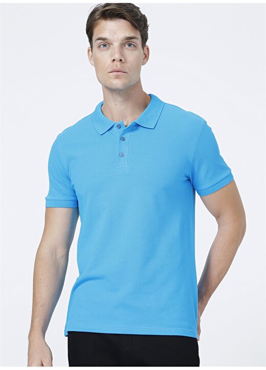 Fabrika Basic Mavi Erkek Polo T-Shirt - LEONARDO 3